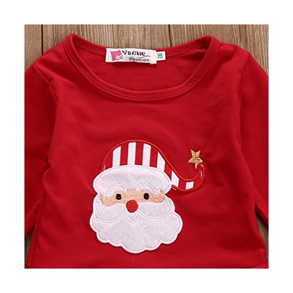 Toddler Girl Halloween Pants Outfit, Baby Ruffles Shirt Tops+Bell-Bottomed Pant Christmas Clothes 2Pieces Set (Christmas… - Image 6