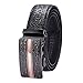 Men's Casual Automatic Buckle Belt, Luxury Style Black Belts with Crocodile Pattern