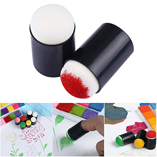 40 Pack Sponge Daubers with Storage Box Art Finger Sponge Daubers for Painting Ink Drawing DIY Card Making Crafts School Stenciling