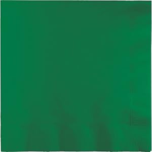 Creative Converting 240-Count Touch of Color Paper Cocktail Napkins, Emerald Green
