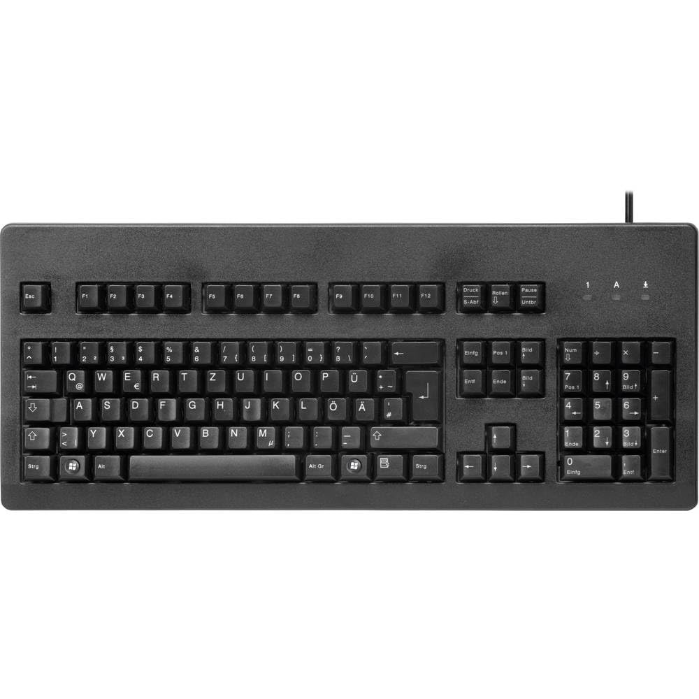 CHERRY G80-3000, Wired Mechanical Keyboard, German Layout (QWERTZ), USB-Connection, Robust, Programmable Keys, MX BLACK Switches, Black
