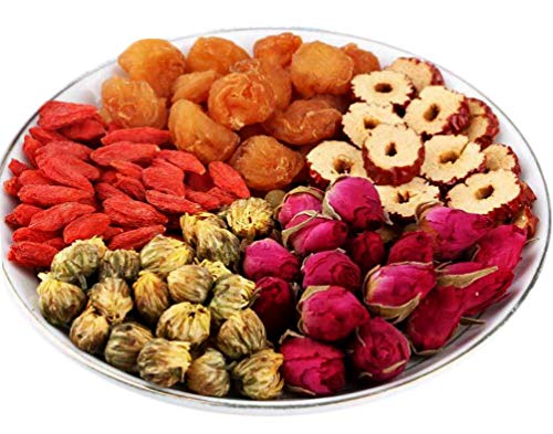 OuYang Hengzhi Longan, Dried Jujube, Goji Berry, Double Red Rose, Chrysanthemum Flowers Tea Giu Zao Wu Bao Cha 桂枣五宝茶 20 Small Bags
