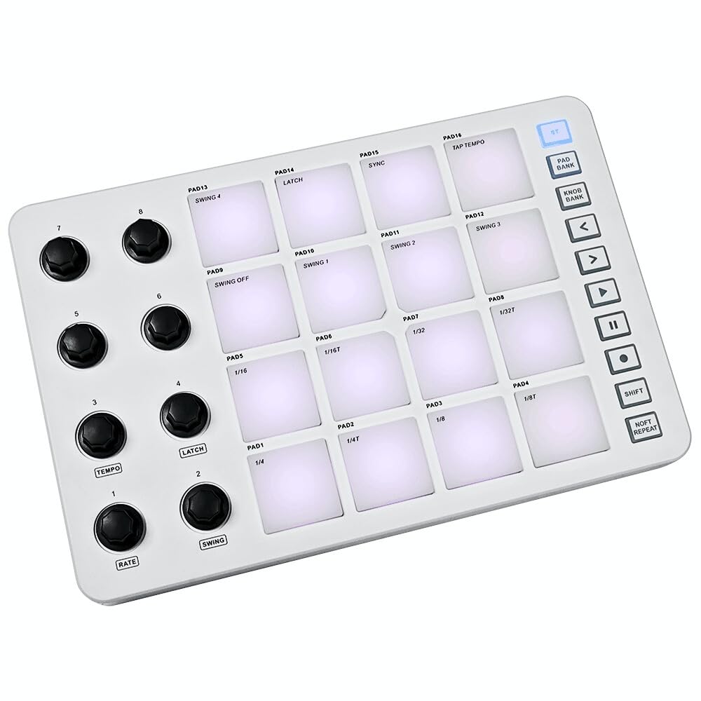 M-VAVE PAD USB MIDI Pad Controller – Compact Beat Pad with Velocity-Sensitive Pads for DAW, Drum Programming and Music Production