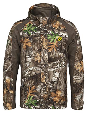 Scent Blocker Drencher Men's Hooded Hunting Rain Jacket, Realtree Edge, L