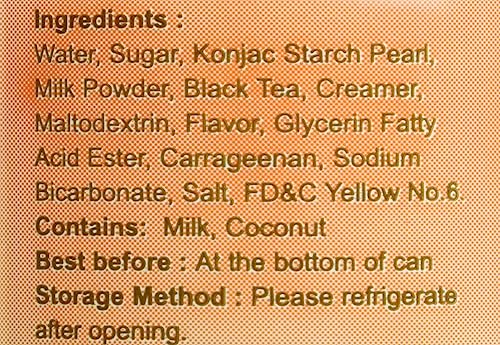 O’S BUBBLE GUMMY BOBA LATTE CANNED BUBBLE TEA DRINK WITH CHEWY BOBA PEARLS (KONJAC), 22% WHOLE MILK BLEND, 470ML(15.9 FL OZ/CAN), THAI TEA, (PACK OF 12)