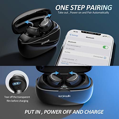 WAKWLK Bluetooth 5.0 True Wireless Earbuds with Charging Case for iPhone Android, 55H Cyclic Playtim - //coolthings.us
