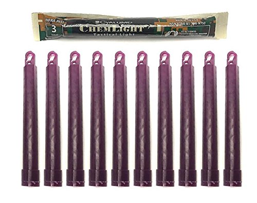 (10) PACK CYALUME IR CHEMLIGHT 6″ GLOW STICK 3 HOUR INFRARED FOR NIGHT VISION DEVICE