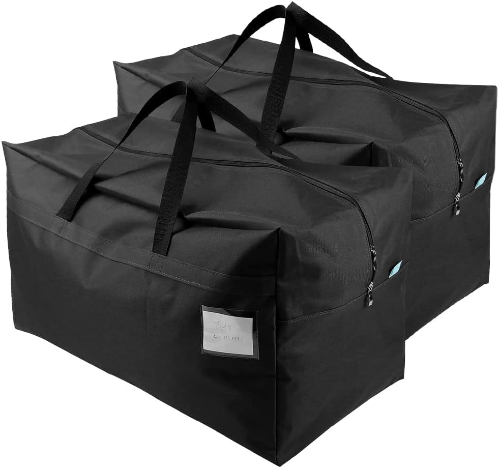 Pack of 2, Large Size RV Travel Duffle Luggage Bags for Holiday, Business Trip, Moving Organizer Bag, Go-to-college, Black