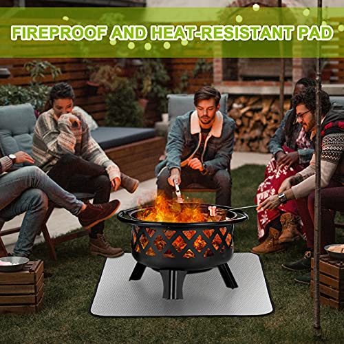 SUNLIFER Fire Pit Mat for Deck 36" Square Fireproof Deck Protector Pad