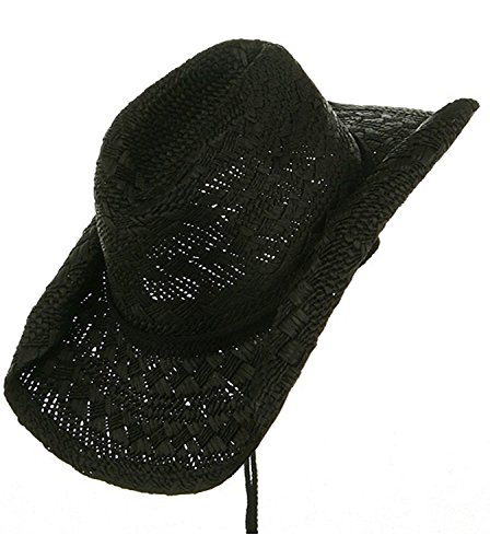 MG Ladies Toyo Straw Cowboy Hat BLACK