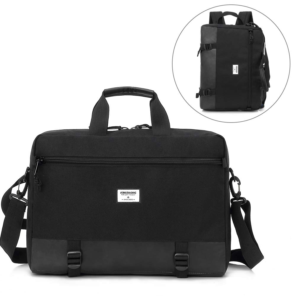 Acoki 15.6 Inches Gaming Laptop Briefcase 3-in-1 Multi-Purpose Backpack Business Messenger Shoulder Bag Handbag(Black)