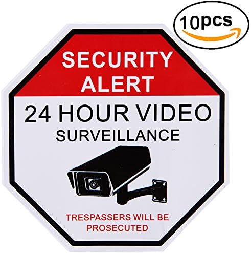 Home Business Security Burglar Alarm And DVR CCTV Camera Video Surveillance System Window Door Warning Alert Sticker Decals-10pcs (CCTV Warning-10PCS)