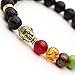 Top Plaza Men Women 7 Chakra Buddha Bracelet Yoga Meditation Mala Buddhist Reiki Healing Bracelet(Lava Stone Chakra)