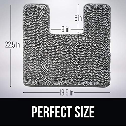 Kangaroo Original Shaggy Chenille Toilet Bath Rug, Square UShape