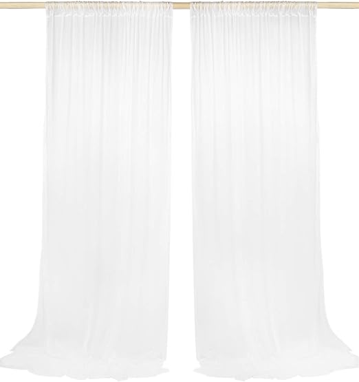 Amazon Com Sherway 2 Panels 5 Feet X 10 Feet Wrinkle Free White