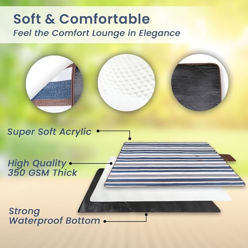 scuddles Extra Large Picnic Blanket Dual Layers Beach Blanket