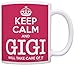 ThisWear Gigi Mother's Day Gift Keep Calm Gigi Will Take Care of It Funny Gigi 11oz Ceramic Coffee Cup Tea Cup Pink