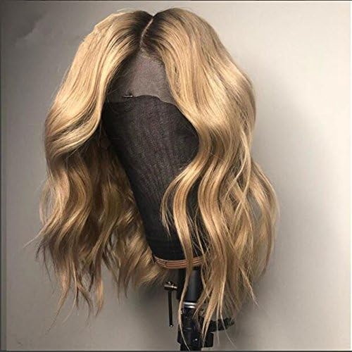 Full Lace Human Hair Wigs Glueless Remy Lace Front Hair Ombre #27 150% Density for Black Women with Baby Hair by Yokada Hair (18inch, Lace front wig)