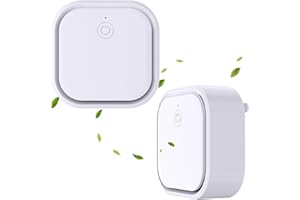 KLVEU 2PCS Ion Air Purifier with LED Night Light,Air Ionizer for Home Quiet and Portable Plug in Air Purifier for Bedroom Pet Toilet Kitchen Smoke Office