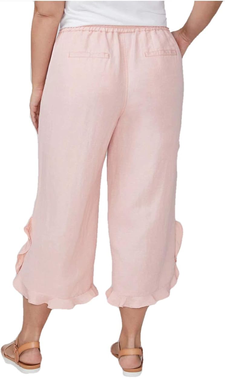 lane bryant white linen pants