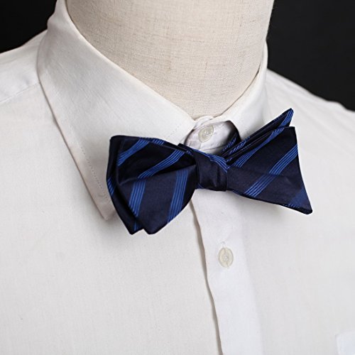DBA7A02F Navy Stripes Bow Tie Microfiber Elegant For Business Hand-model Bow Tie By Dan Smith