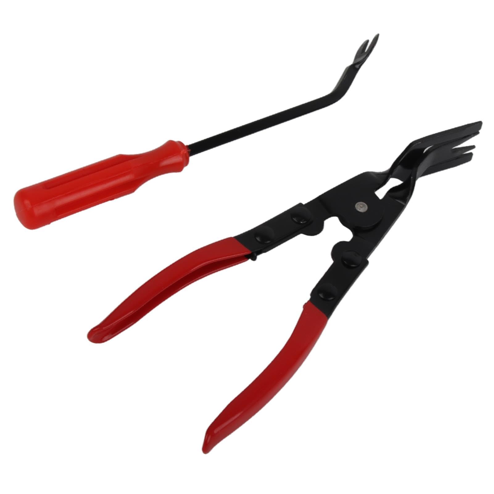 Clip Removal Pliers, 2Pcs Door Trim Rivets Clips Pliers Fastener Remover Puller Pry Bar Tool Kit Upholstery Remover Pry Bar Tool