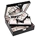 J.Rosée Jewelry Organizer Romantic Gifts Travel Black Leather Jewelry Box Lockable Makeup Storage Case with Mirror