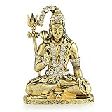 Divine Gifts Shiva Shankar With Snake Brass Idol for car dashboard (212)