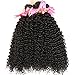 Unprocessed Brazilian Virgin Kinky Curly sexy Human Hair Weave 3 Bundles Deep Curly Hair Extensions Natural black 95-100g/pc Mixed Length (12 14 16)
