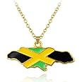 Askana Fashion Unisex Country Country's Flag Map Gold Pendant Necklaces