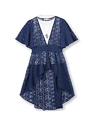 Speechless Big Girls '2 PC Impreso dobladillo de encaje chaleco 2pc Hi Lo W   Tee