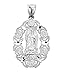 Blessed Our Lady of Guadalupe Miraculous Medal Charm Necklace in 925 Sterling Silver, 18
