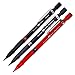 Barunson 2.0 mm Lead Holder Pen Mechanical Pencil for Draft Drawing,Carpenter,Crafting, Art Sketching Sharpener (Pack of 3 Pens) + (2.0 mm 1 Tube-Red 4+Blue 4 + Black 4=12 Leads)