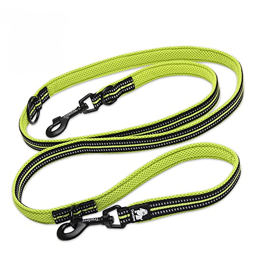 WINHYEPET True Love 7 In 1 Multi-Function Adjustable Dog Lead Hand Free Pet Training Leash Nylon Reflective Comfortable Multi-Purpose Dog Leash TLL2411(Neon Yellow,L)