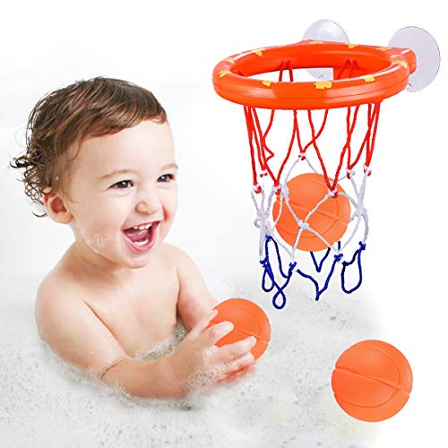 Bath Toy Fun Basketball Hoop & Balls Set for Boys and Girls Kid & Toddler Bath Toys Gift Set 3 Balls Included - Thumbnail 6