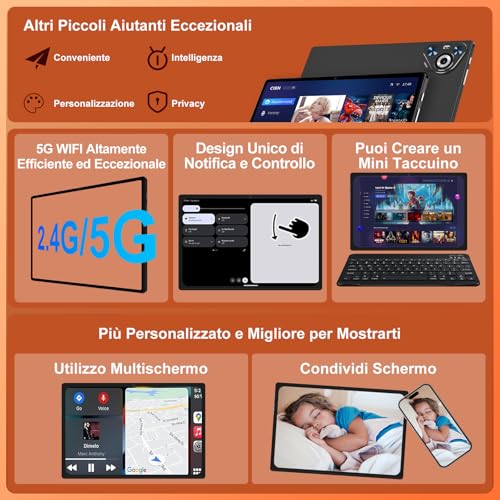 Android Tablet 15, 10 Inches, [30GB RAM 128GB ROM]+TF 2TB Expandable, 8000mAh, WIFI 5G/ BT5.0/ OTG, Widevine L1, Face ID, Tablets Metal Body with Mouse, Keyboard, Protective Case, Black