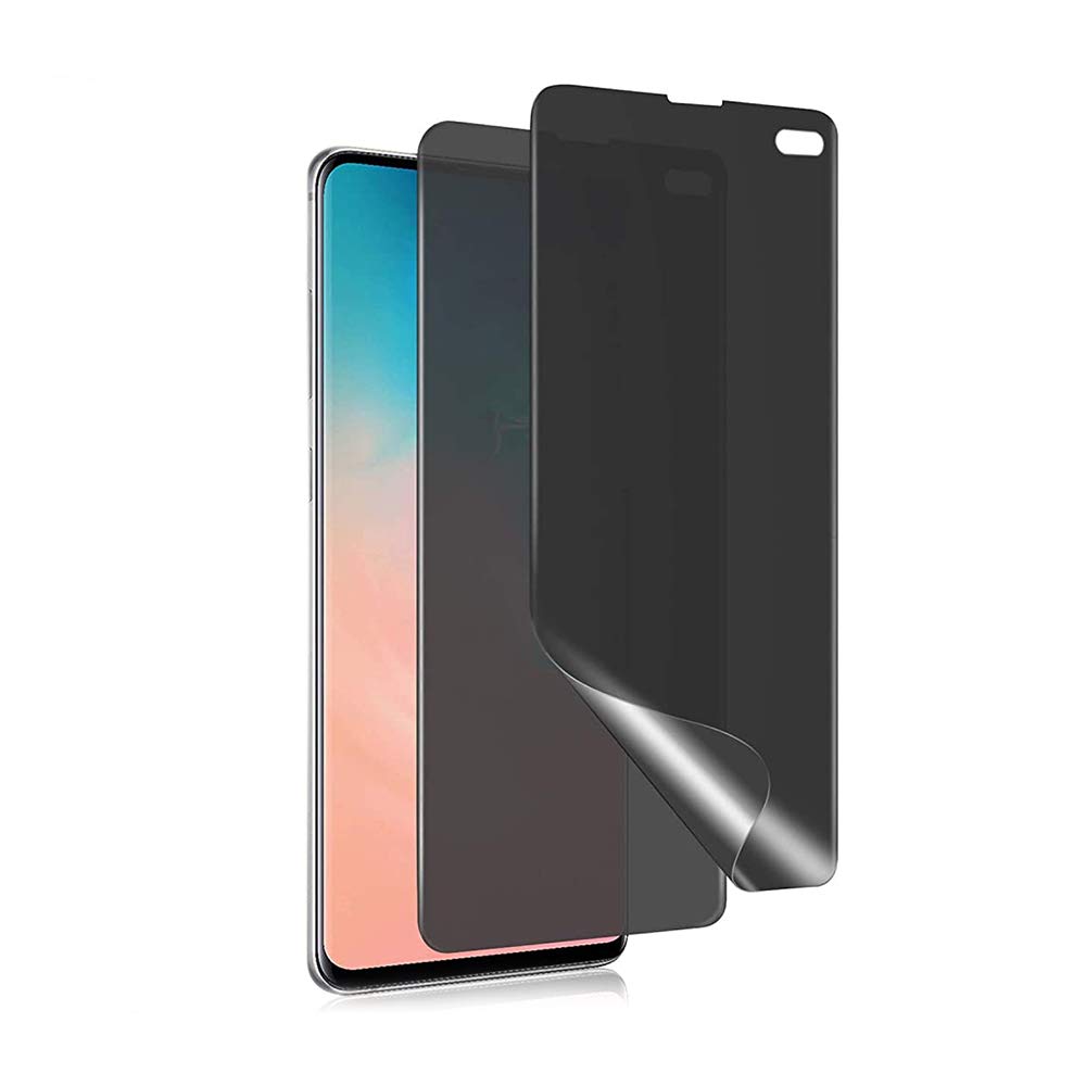 Arrivly 2 Pack Privacy Screen Protector for Samsung S10 [Anti-Spy] Anti-Peeping Bubble-Free Fingerprint Support Display Cover Flexible TPU Film [Not Tempered Glass] (Galalxy S10)