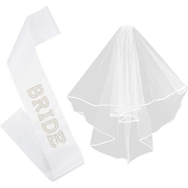 jiebor White Lace Veil Bridal Wedding Veils Halloween Veil with