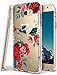 Galaxy A7 2017 Case,Samsung Galaxy A7 2017 Case with Flower,LUOLNH Slim Shockproof Clear Floral Pattern Soft Flexible TPU Back Cover for Samsung Galaxy A7 2017 (Red)