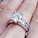 Newshe Jewellery Round Pink Cz 925 Sterling Silver Wedding Band Engagement Ring Sets Size 5-12