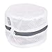 mDesign Bra Wash Laundry Bag for Lingerie, Delicates, Tights, Stockings, Underwear, Delicates- Fine Mesh with Premium Zipper - Washing Machine Safe - Large, 2 Pack - White