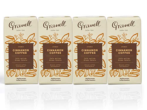 Granell Cafes-1940 - Gemahlener Zimt Kaffee Pack| 100 % Arabica Kaffee Zimt - 4 Packungen x 250 g