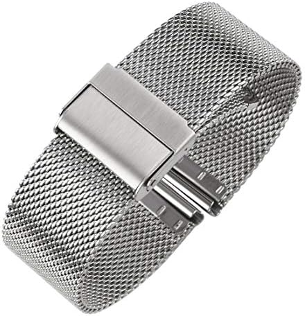 Luxury High-end Fashion Watch Mesh Band Metal Milanese Strap Deluxe Replacement Bracelet for Watch with Solid Safety Folding Clasp, 316L Stainless Steel