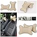 Aumo-mate 2 Pcs Car Seat Neck Rest Pillow Pad Cushion (Beige)