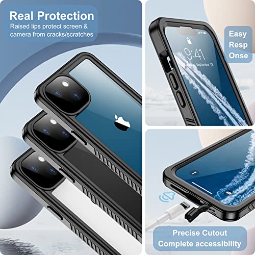 Temdan iPhone 13 Case Waterproof, Built in Screen Protector Full Body