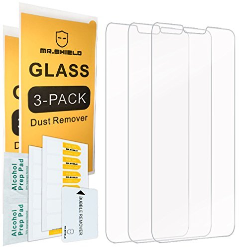 Mr.Shield Screen Protector For OnePlus 6 / OnePlus Six [Tempered Glass] [9H Hardness] [3-Pack] Screen Protector