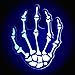 Pastease White Boney Skeleton Hands on Black Background Nipple Pasties, One Size