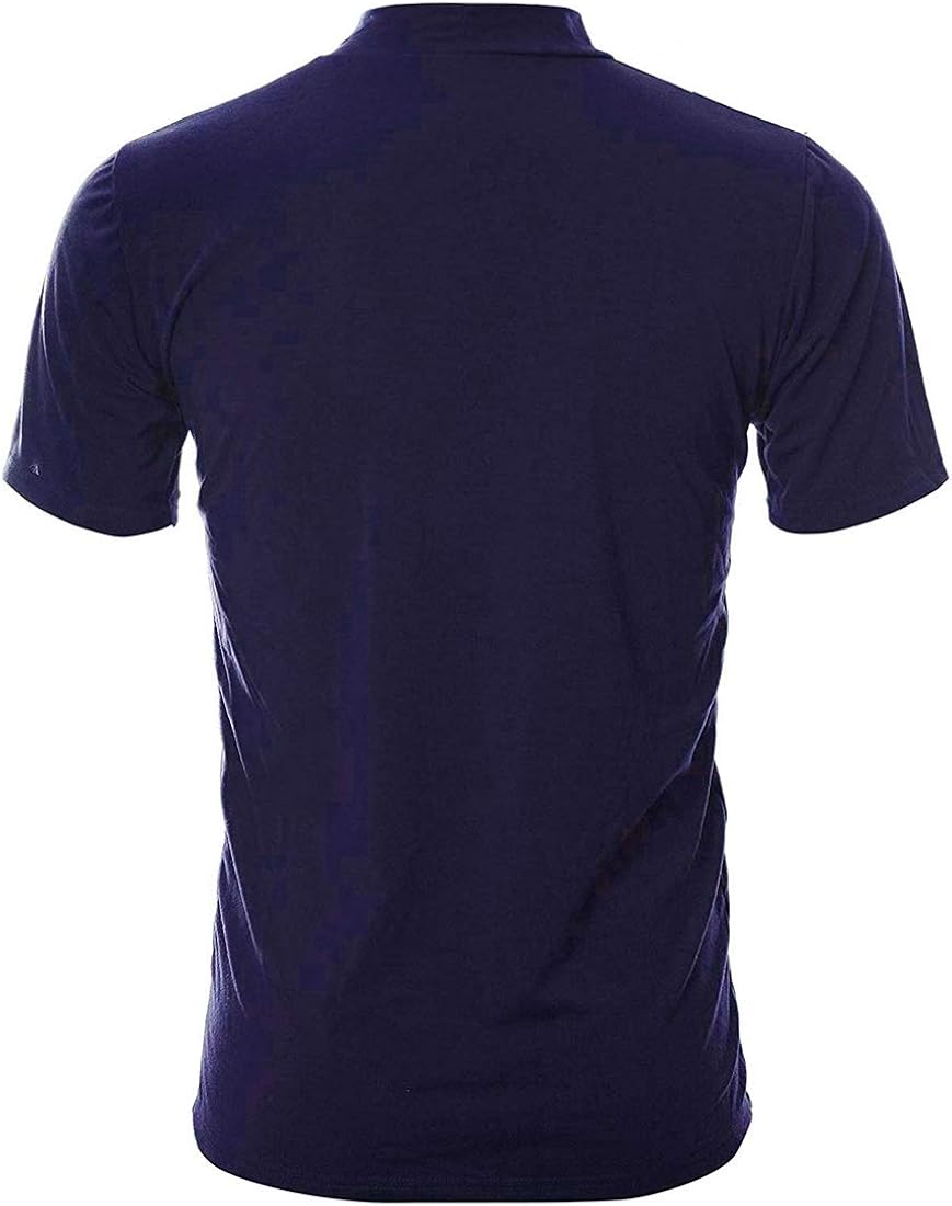 UUANG Men's Mockneck Short Sleeve T-Shirt Casual Summer Thin Pullover Basic Tops: Clothing