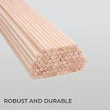 H&S Unfinished Natural Wooden Dowels 100pcs 15cm x 4mm Craft Sticks view 7