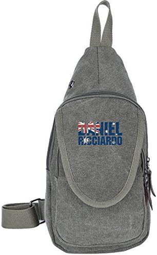 Ricciardo Racing Driver Canvas Chest Pack Crossbody Bag Travel Bag Hiking Bag Shoulder Backpack ForestGreen